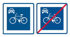 Trafikmärke för cykelgata 