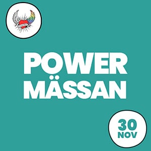 Texten Powermässan med logo för Powergruppen samt datumet 30 november