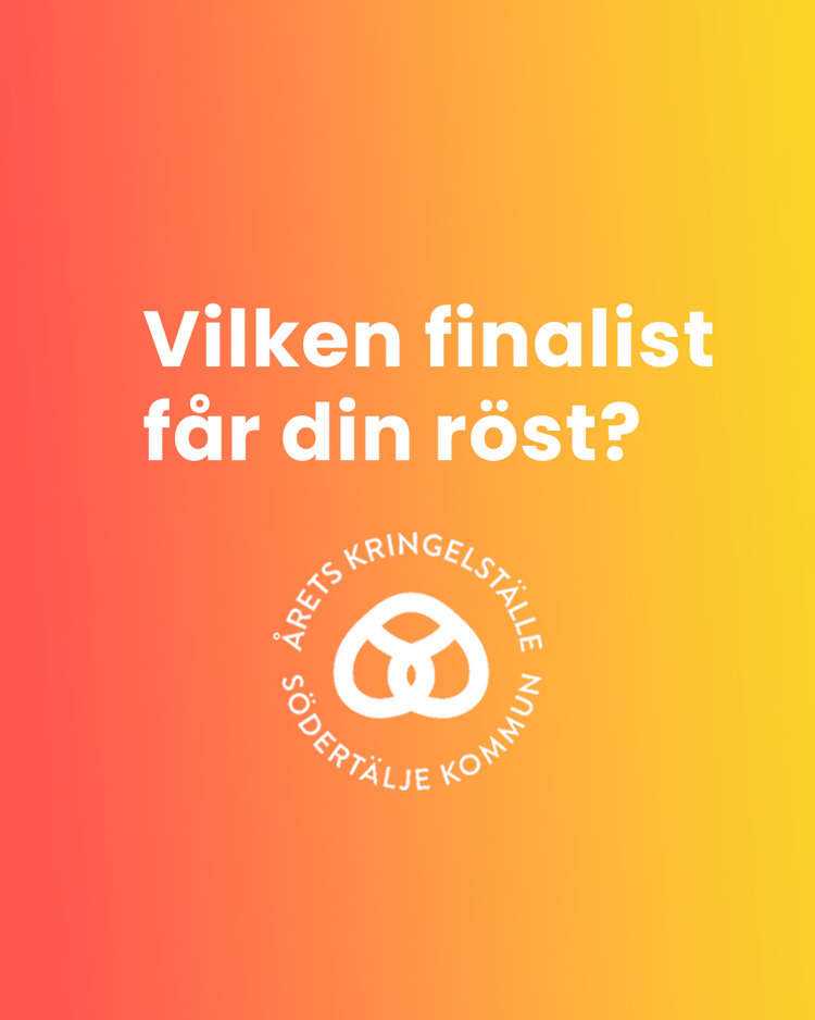 Grafiskt element med rubriken "Vilken finalist får din röst?". Kringelsymbolen ligger centrerad i bilden.