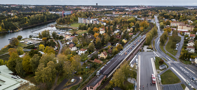 Vy över Östertälje station