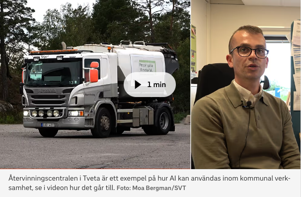 Skärmbild från nyhetsinslag om projeketet i SVT